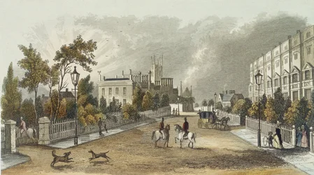 Lansdown Terrace, Cheltenham, graverad av D. Eichbaum, ca 1840